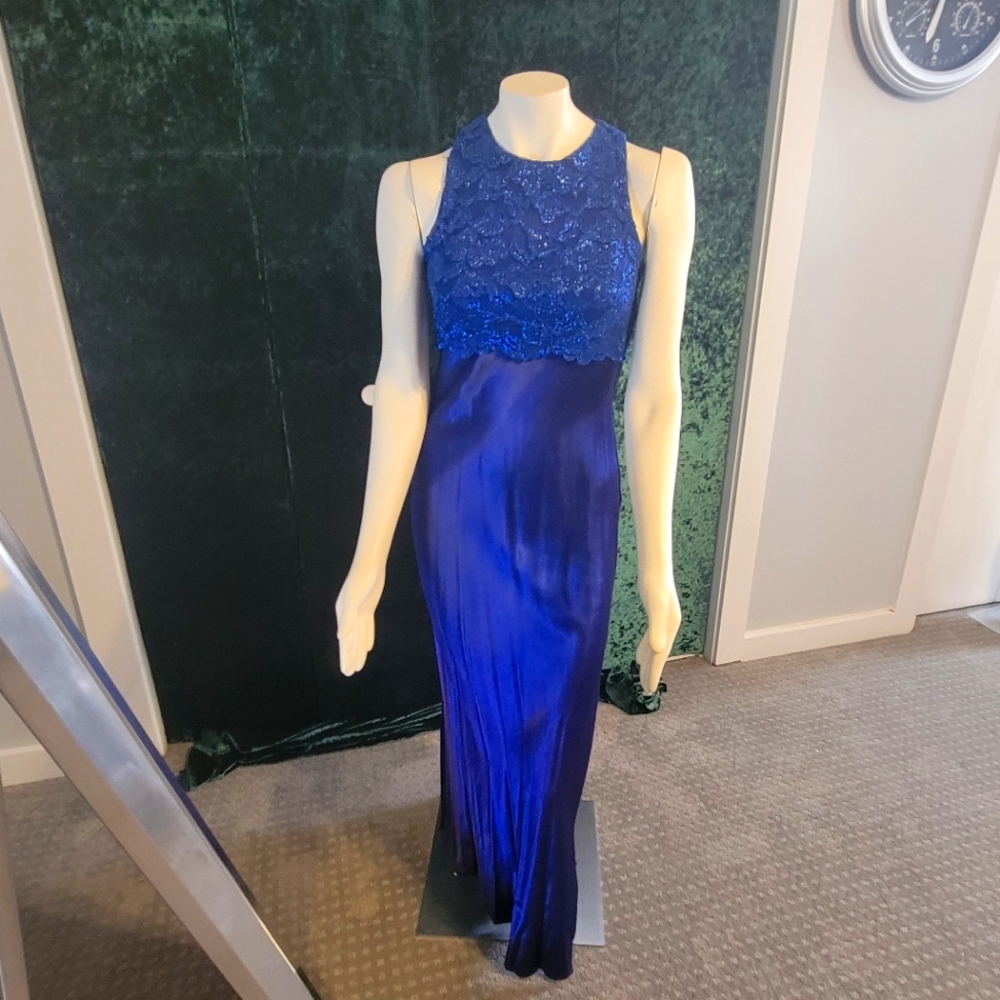 #4 Royal Blue Double High Split Gown